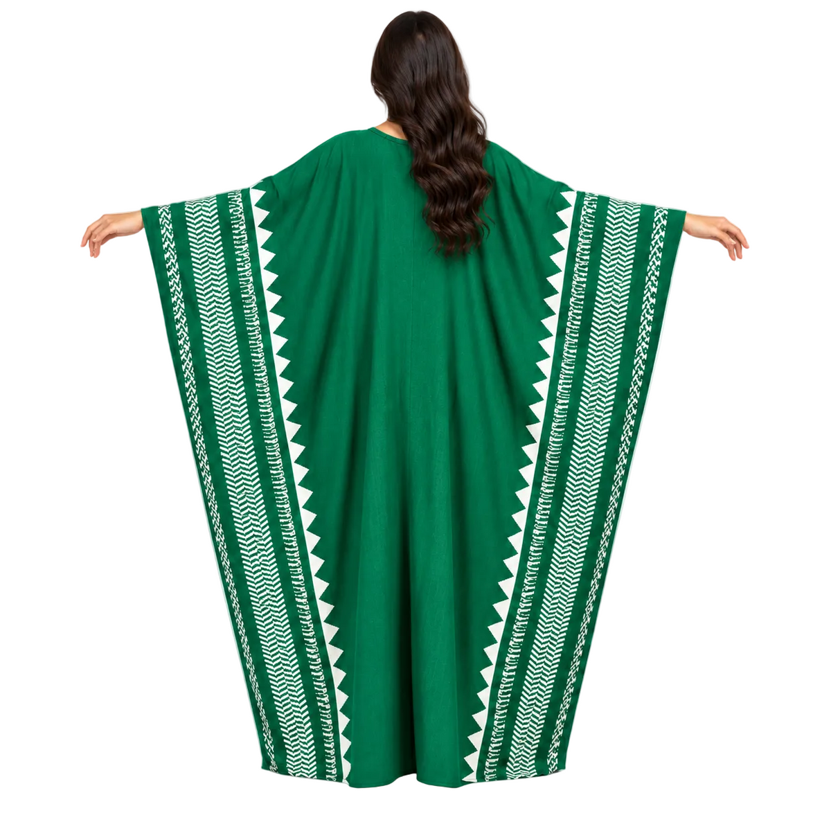 Emerald Green Printed Plus size Kaftan