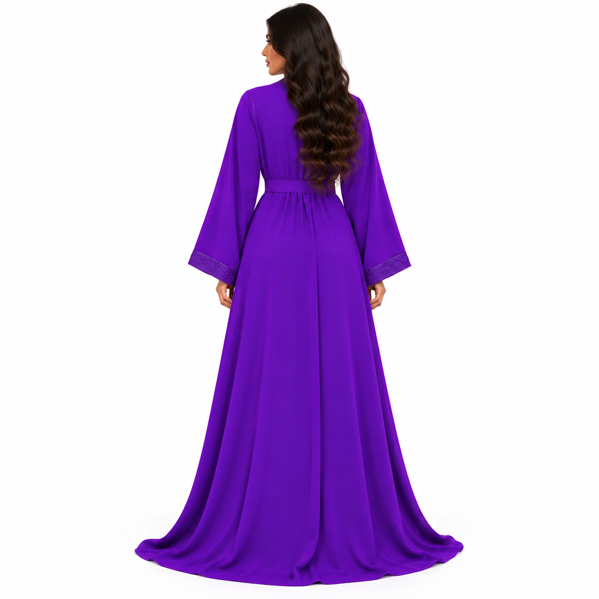 Purple Embroidered Moroccan Luxury Women’s Kaftan