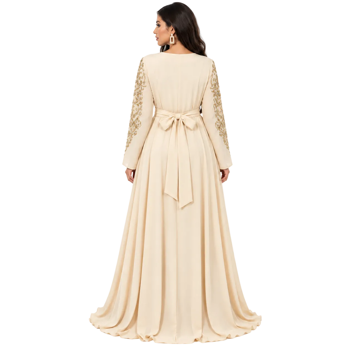 Champagne Gold Embroidered Moroccan Luxury Kaftan
