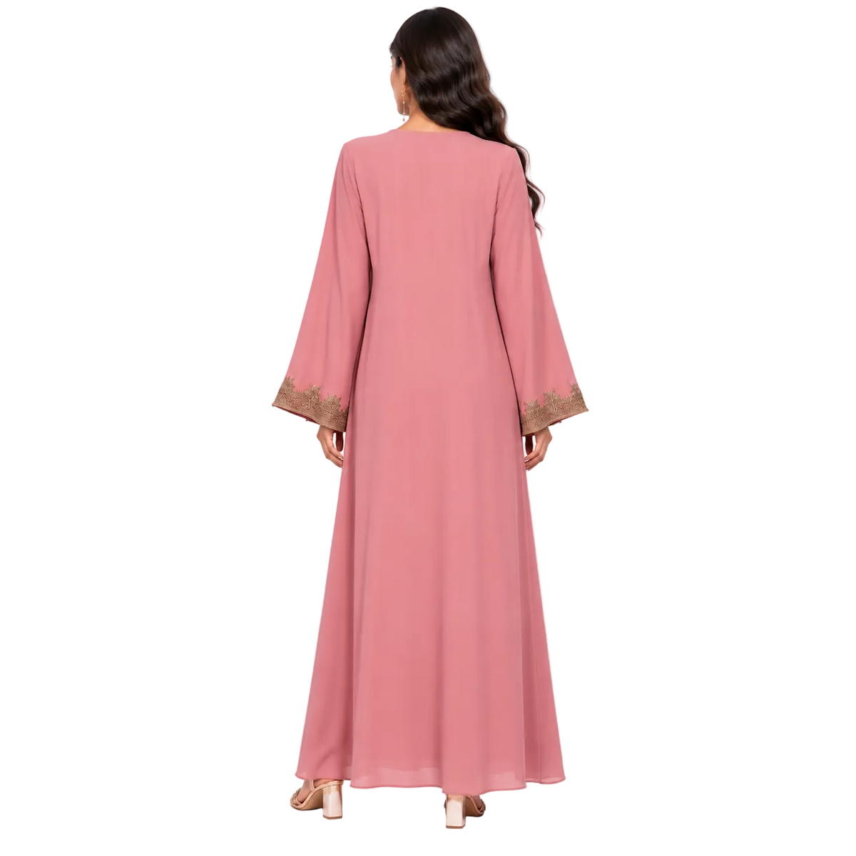 Rose Gold Embroidered Moroccan Luxury Kaftan
