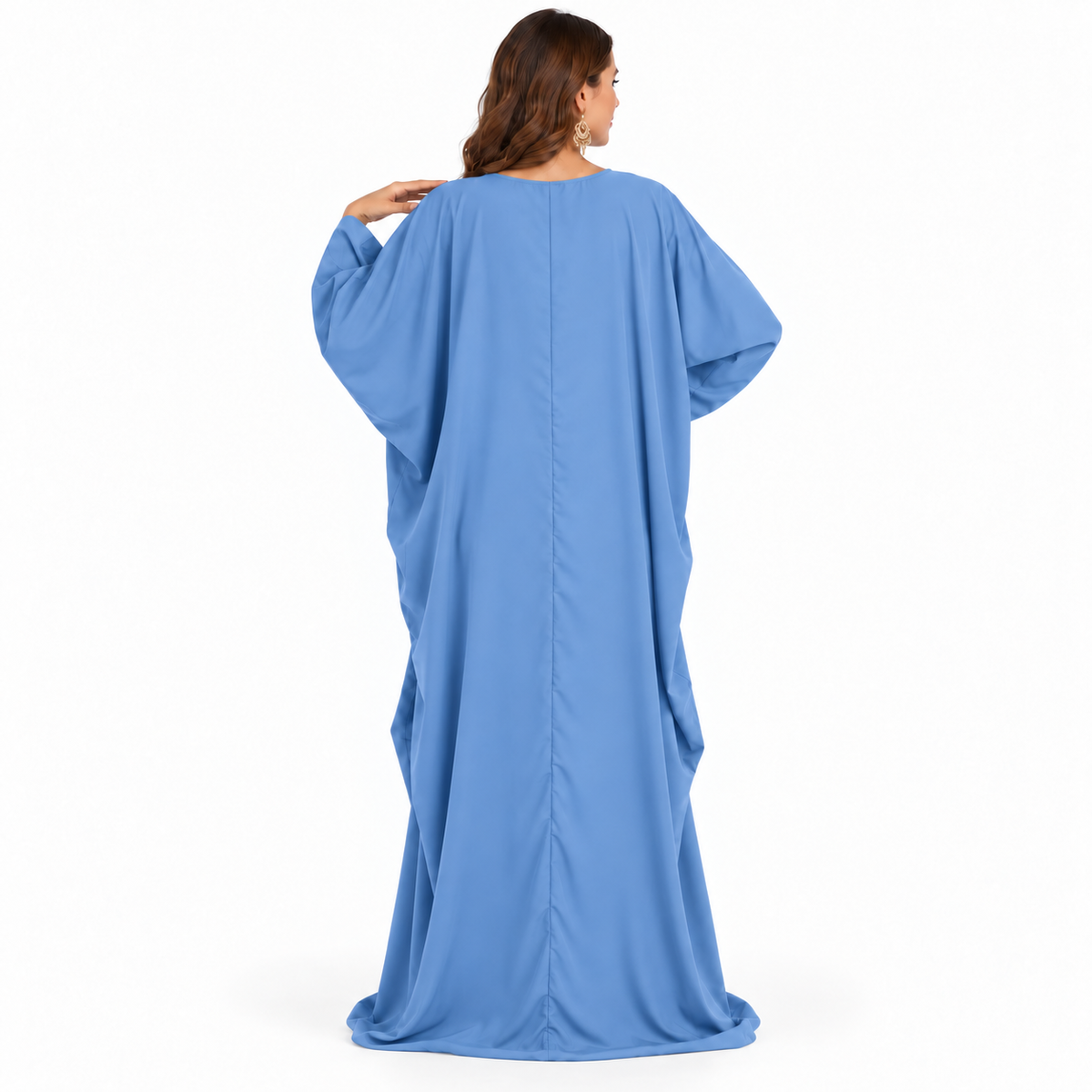 Blue Silver Embroidered Luxury Baju Kaftan