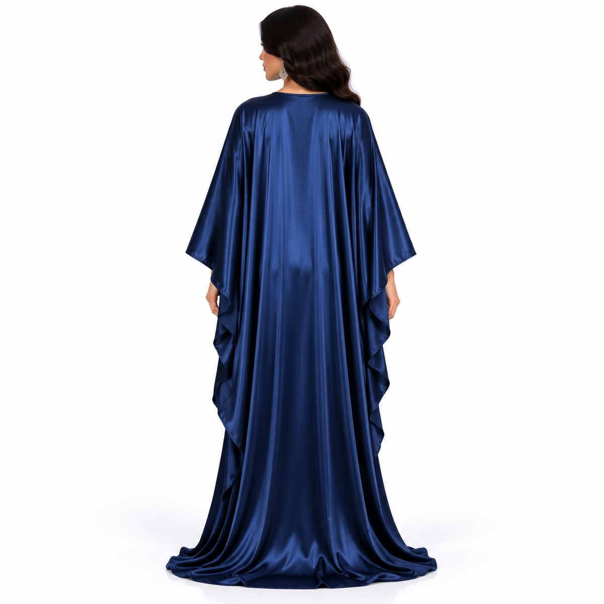 Navy Blue Silver Embroidered Baju Kaftan