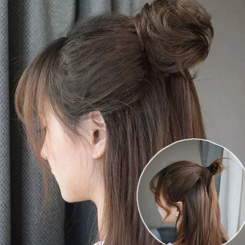 Red Curly Messy Hair Bun