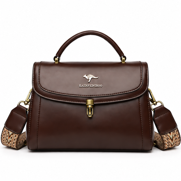Dark Brown Classic Structured Crossbody Handbag