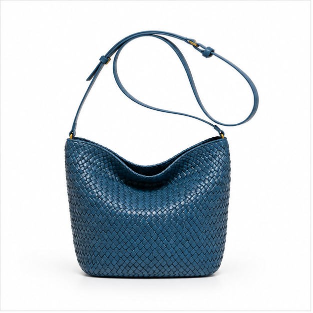 Woven Slouchy Adjustable Shoulder Bucket Bag
