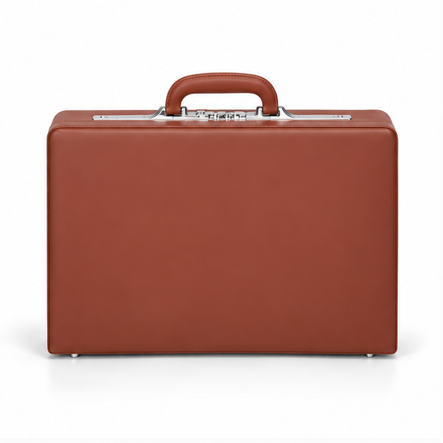 Premium Brown Leather Executive Business Briefcase
