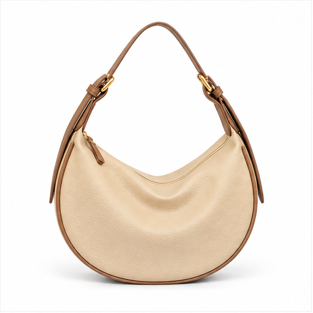 Khaki Crescent Hobo Shoulder Bag Handbag