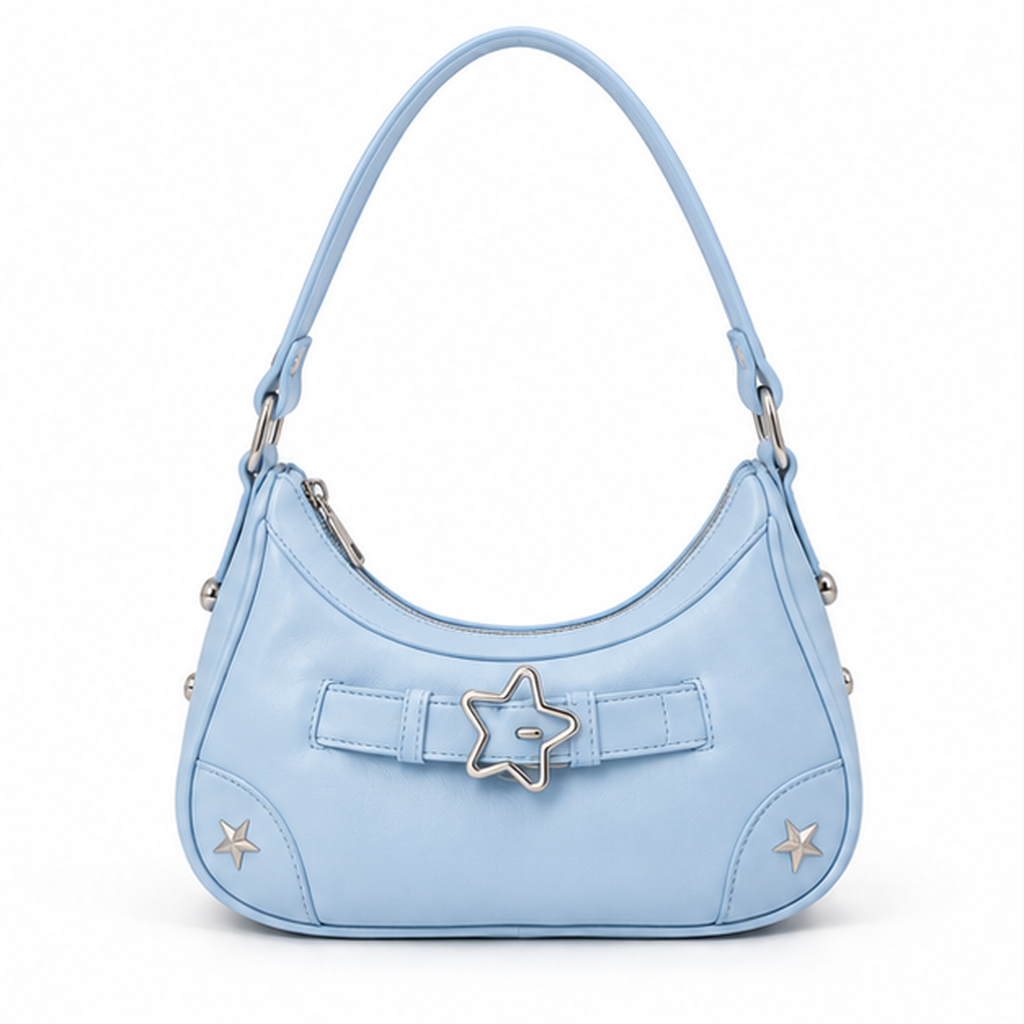 Light Blue Star Buckle Shoulder Bag