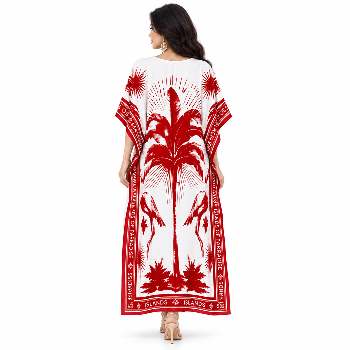 Red Print Relaxed Women’s Baju Kaftan