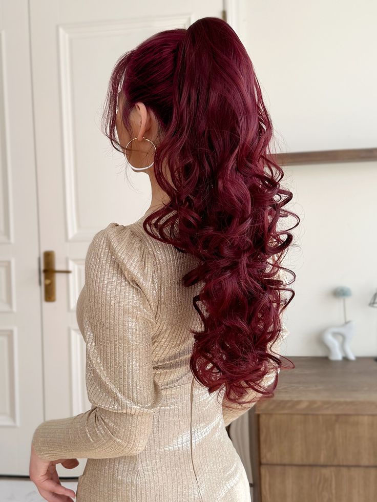 Curly Wavy Ponytail Hair Extension for Women - Synthetic Drawstring