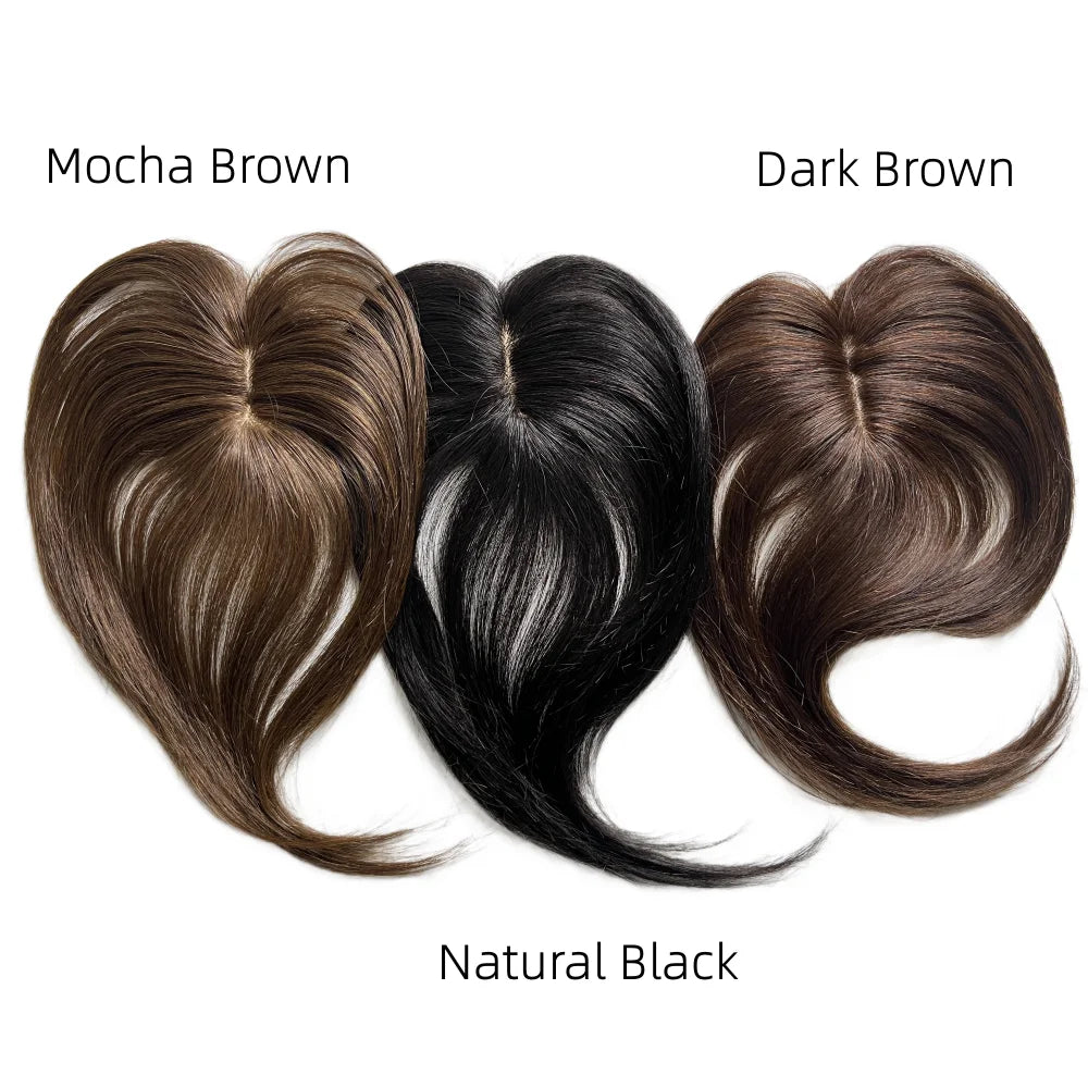 Dark Brown Human Hair Bangs Side Fringe for Women