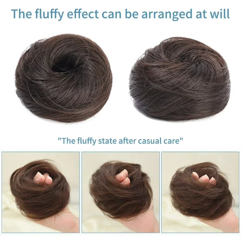 Brown Curl Seamless Bun Natural Hair Buns