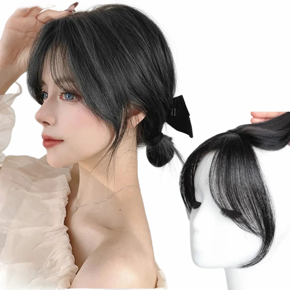 Mocha Brown Human Hair Bangs Side Fringe for Women
