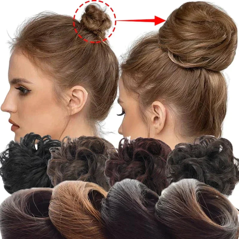 Brown Curl Seamless Bun Natural Hair Buns