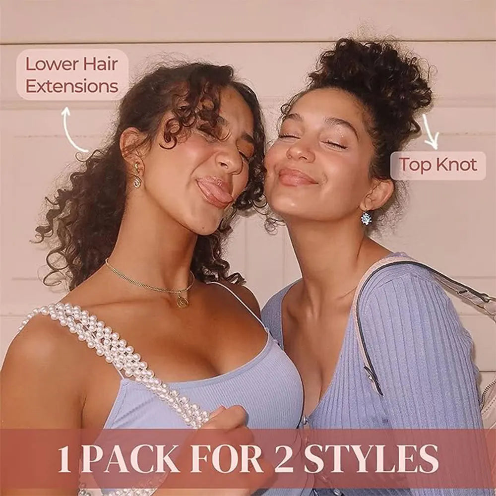 Brown Large Thick Updo Messy Curly Hair Bun