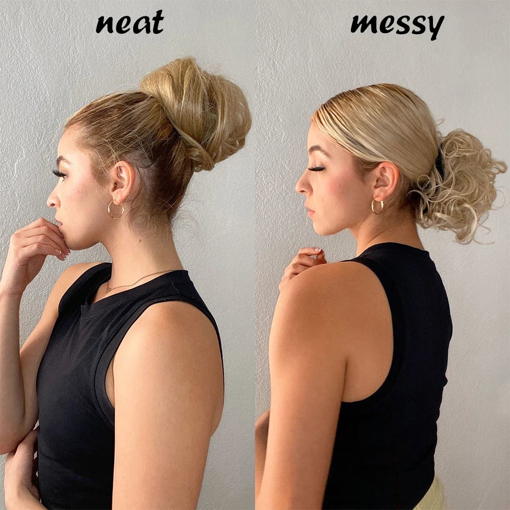Black Donut Updo Synthetic Hair Buns