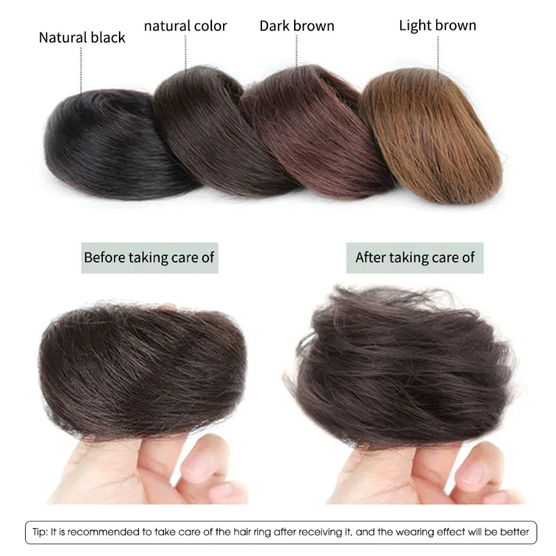 Black Curl Seamless Bun Natural Hair Buns
