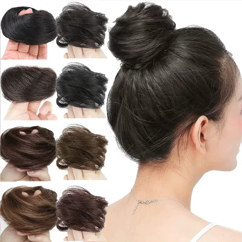 Brown Curl Seamless Bun Natural Hair Buns