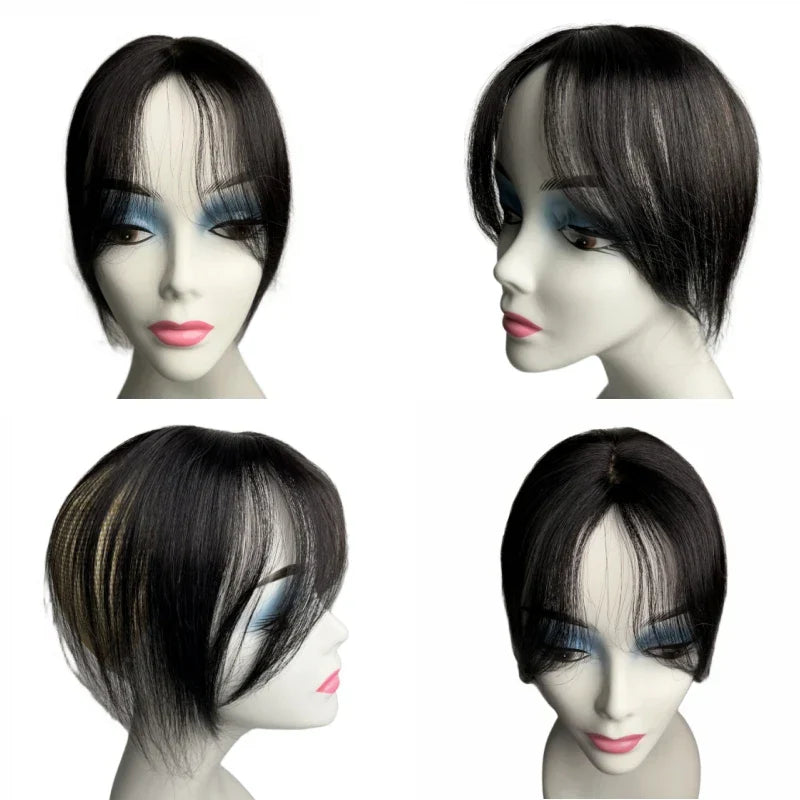 Mocha Brown Human Hair Bangs Side Fringe for Women