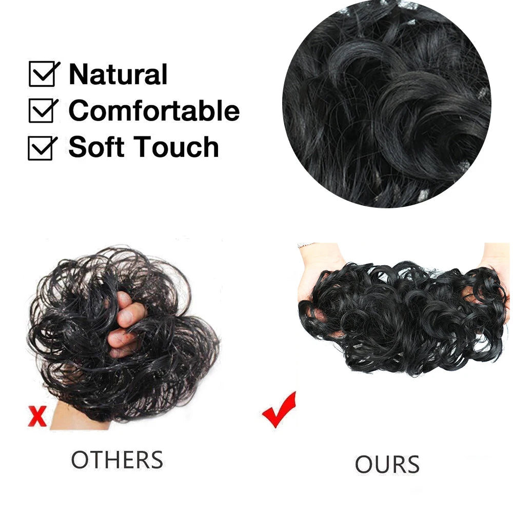Black Donut Updo Synthetic Hair Buns