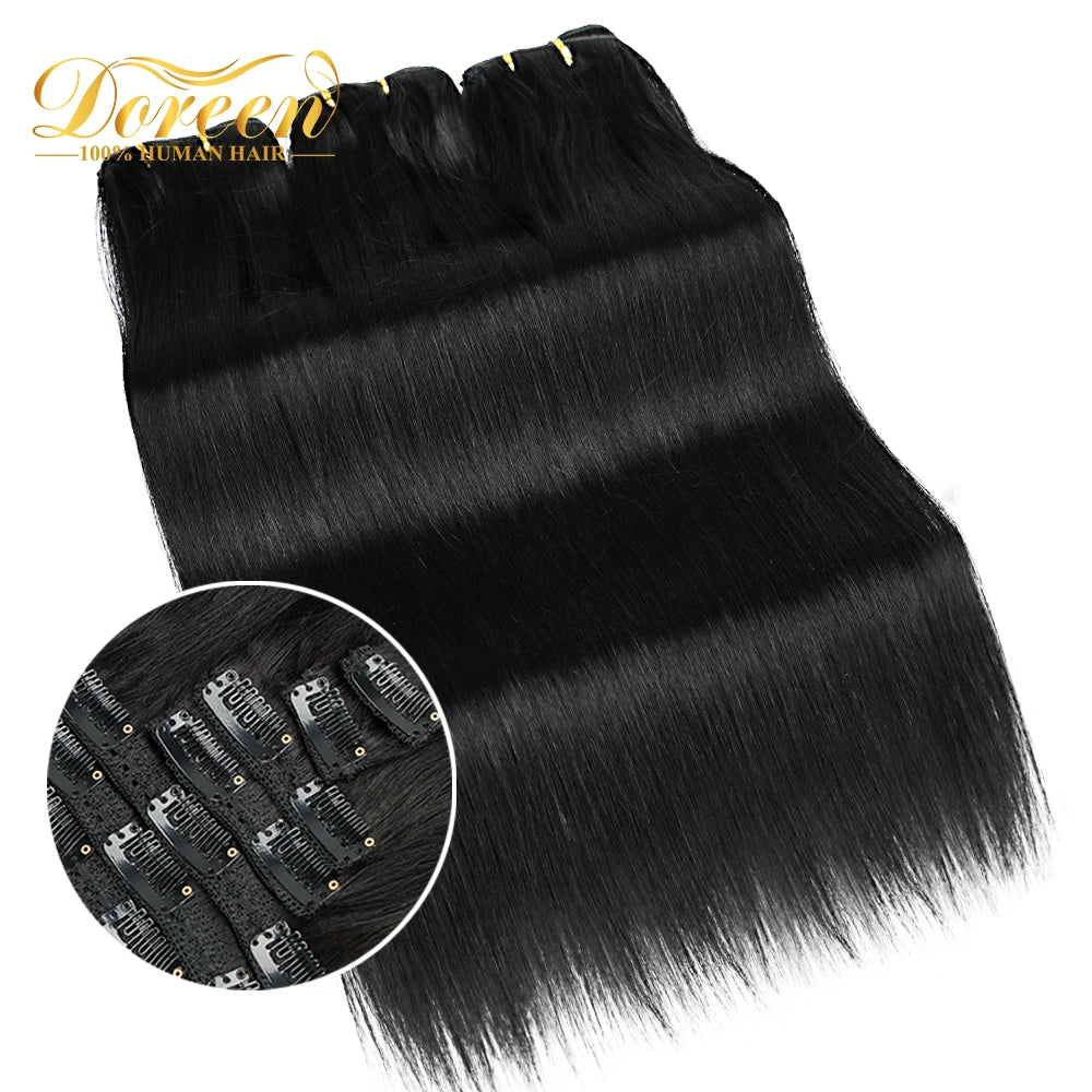 Brazilian Remy Straight Clip In Human Hair Extensions
