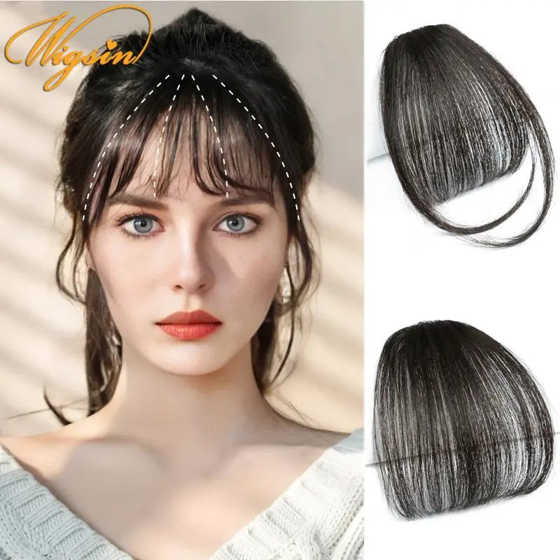 Brown Women Mini Fake Bangs