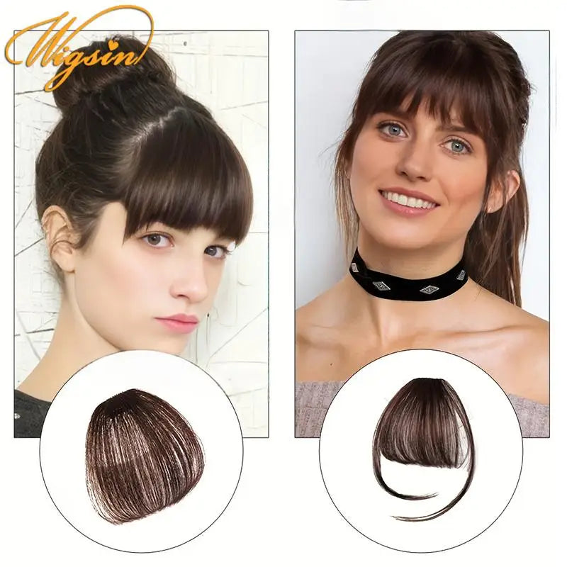 Brown Women Mini Fake Bangs