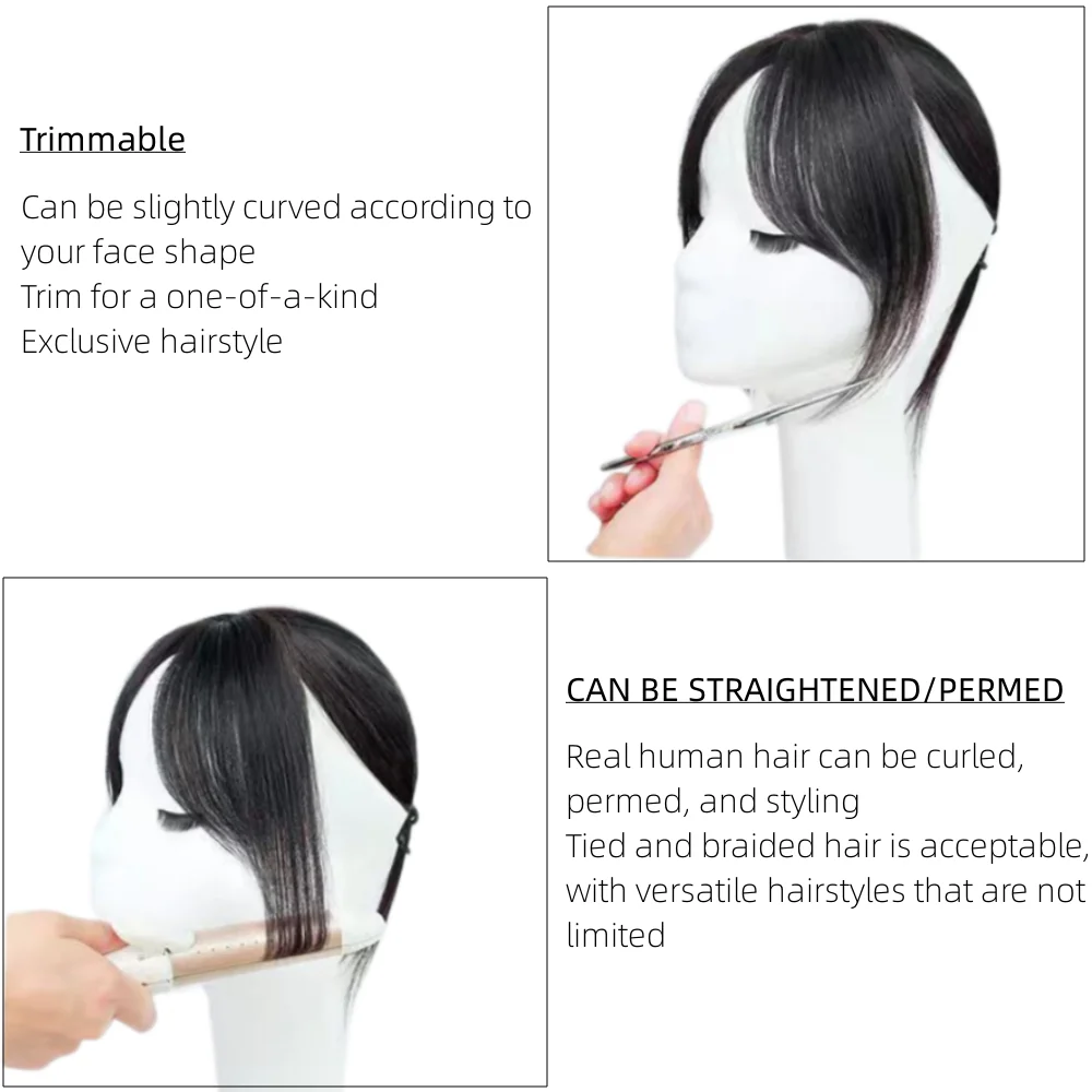 Mocha Brown Human Hair Bangs Side Fringe for Women