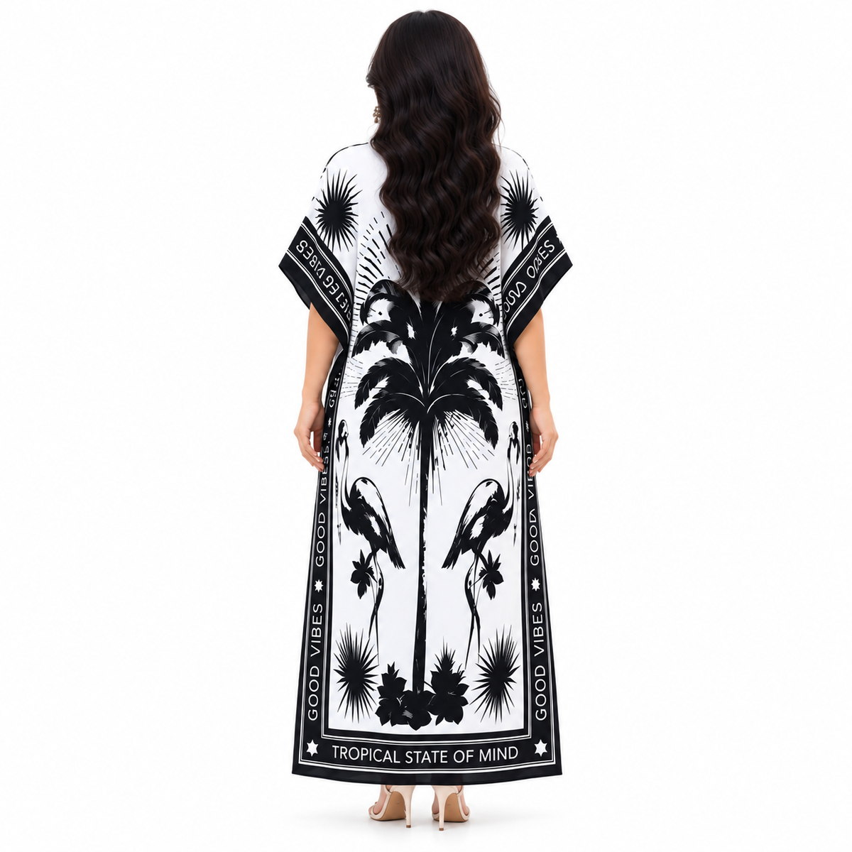 Elegant Black Print Women’s Baju Kaftan