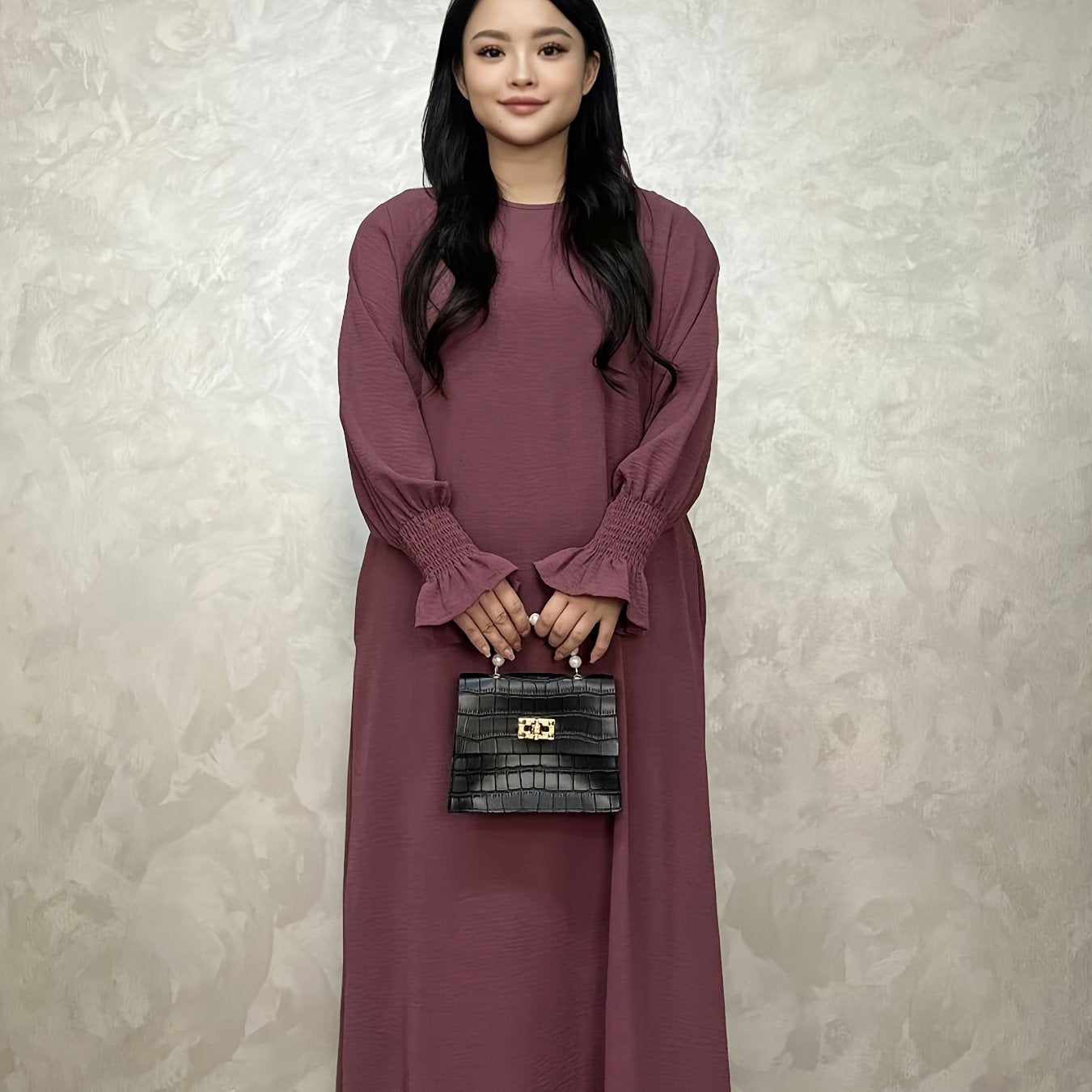 Soft Crepe Material With Pocket Muslim Lady Abaya Prayer Abaya