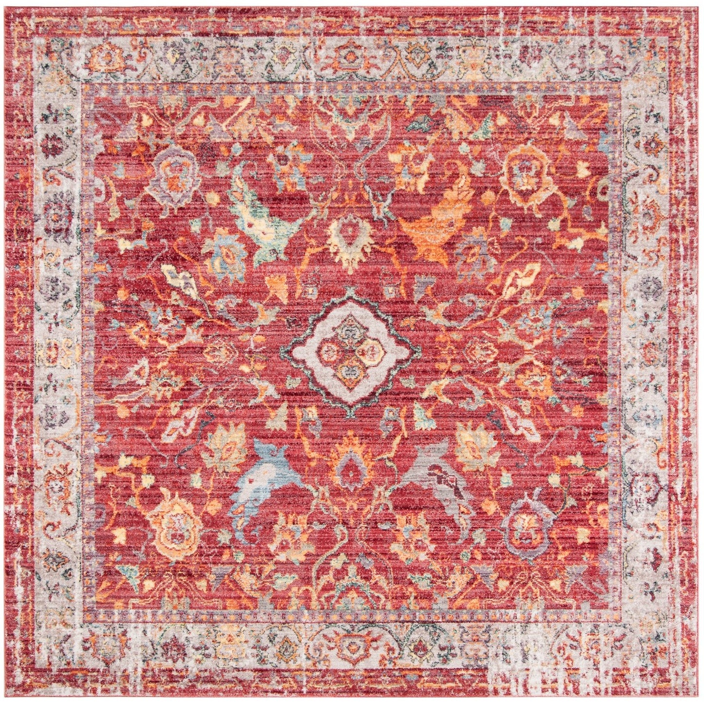 Blue, Rose Coloured Indoor Power Loomed Easy Care Medium Area Rugs For Home Decor Rug for Living Room, Bedroom, Dining Room, Home Office, Basement