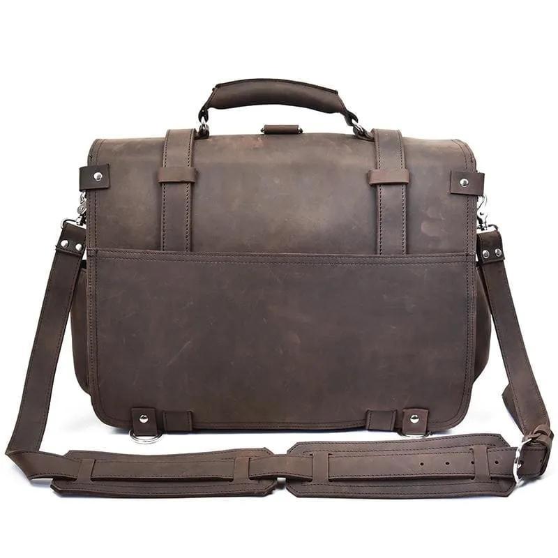 The Gustav Messenger Bag | Large Capacity Vintage Synthetic Leather Backpack for Men with Multiple Compartments