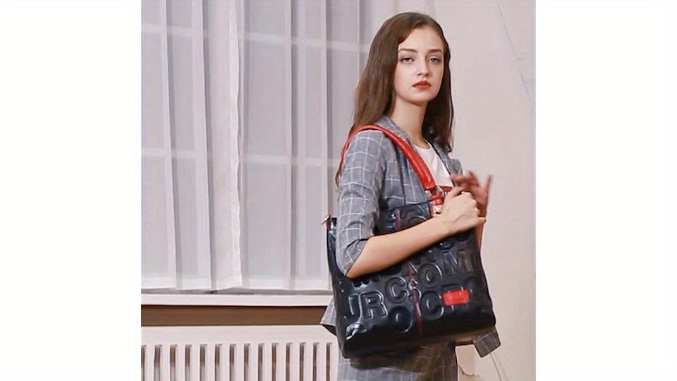 Fashionable Motorcycle Bag, Tote Bag, Genuine Leather Women's Bag, Zipper Handbag, Shoulder Bag, Fashionable Hand-held Crossbody Bag