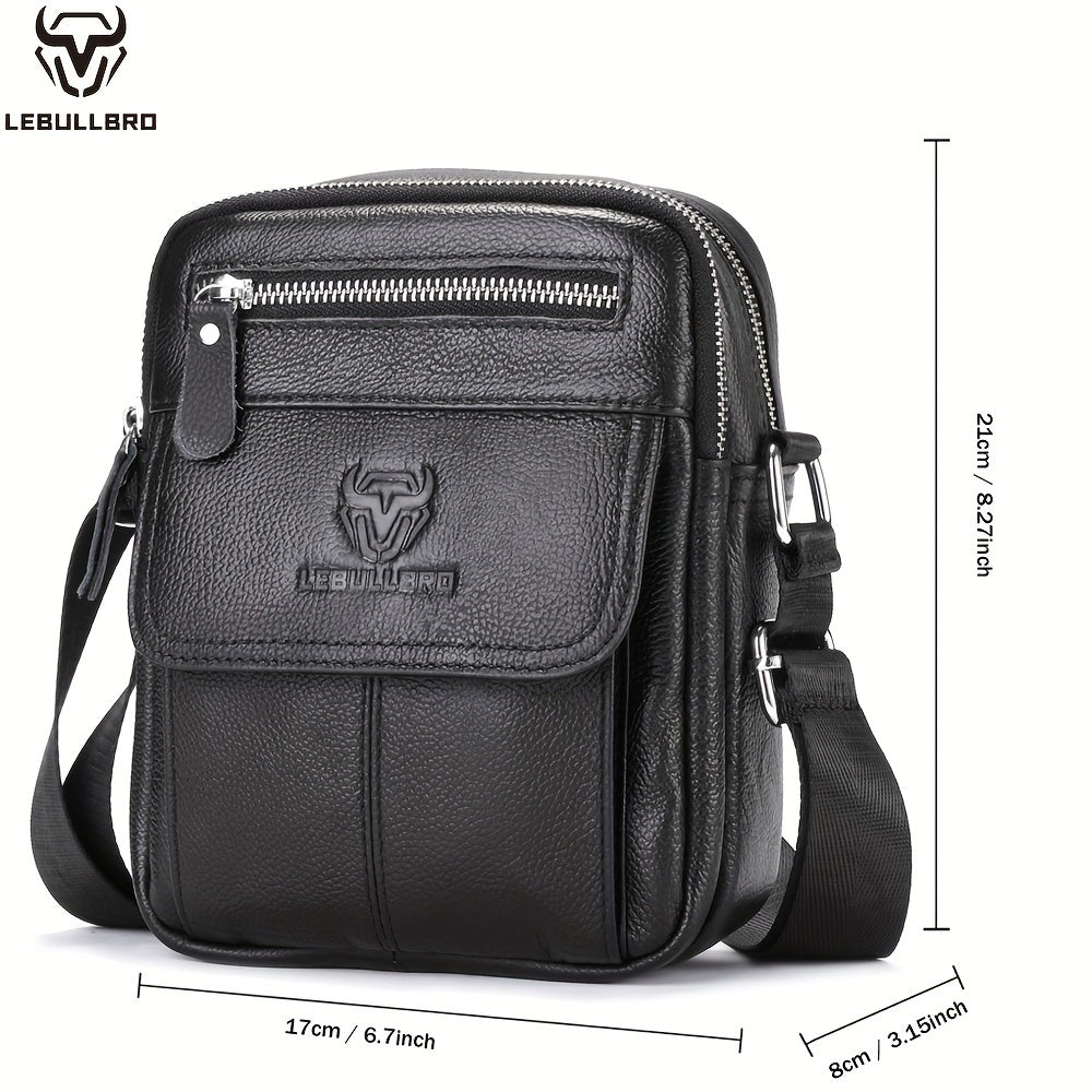 Men's Top Layer Cowhide Shoulder Bags 100% Genuine Leather Handbag High Quality Small Sling Bags Crossbody