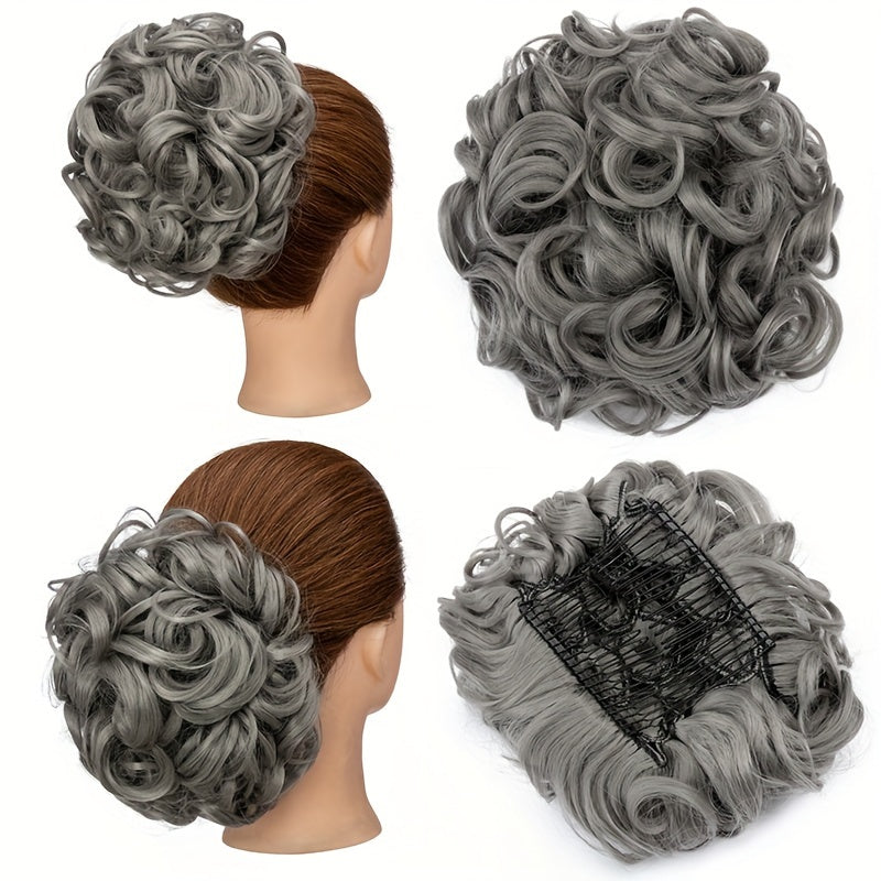 Curly Bun Extensions Scrunchie Combs In Messy Bun Hair Piece For Women