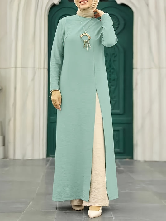 Women's Islamic Abaya Robe - Elegant Turkish Kaftan with Long Dress, Modest Muslim Wedding & Everyday Dress - Machine Washable Ice Sliky Fiber Fabric in - Formal & Casual Occasions - Women's Islamic Clothing