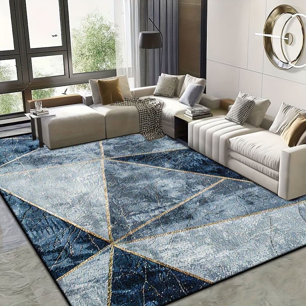 Washed Bottom Imitation Cashmere, Weight 1200G Per Flat, Thickness 1pc, Machine Washable Geometric Pattern Carpet, Medium Thickness Polyester Rug, Suitable for Indoor