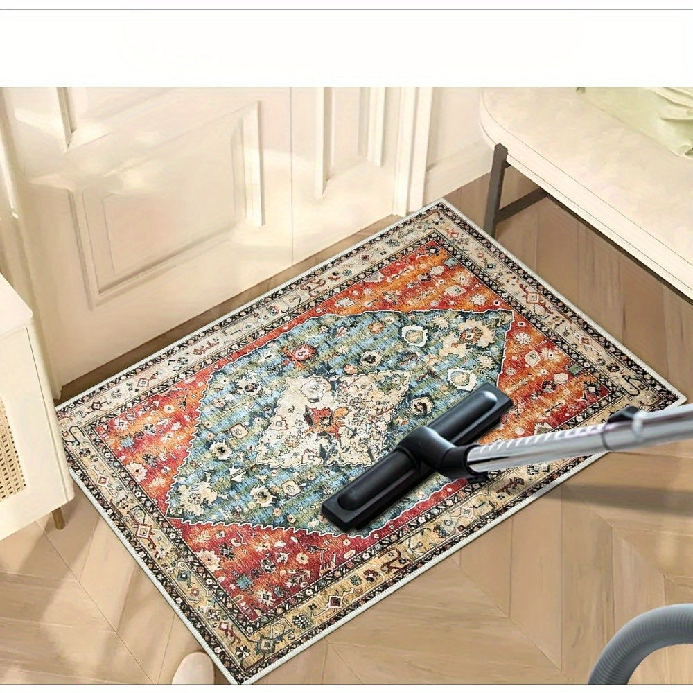 Washable Indoor Door Mat Carpet, Retro Distressed Entrance Rug with Non-Slip Rubber Backing, Quick Absorbent Area Mat for Indoor Outdoor Use, Home Decor for Living Room, Bedroom, Kitchen, Bathroom, Laundry Room, P