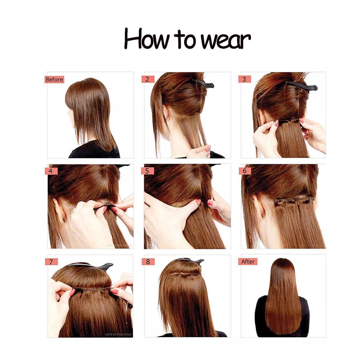 22 Inch Full Head Clip In Hair Extensions