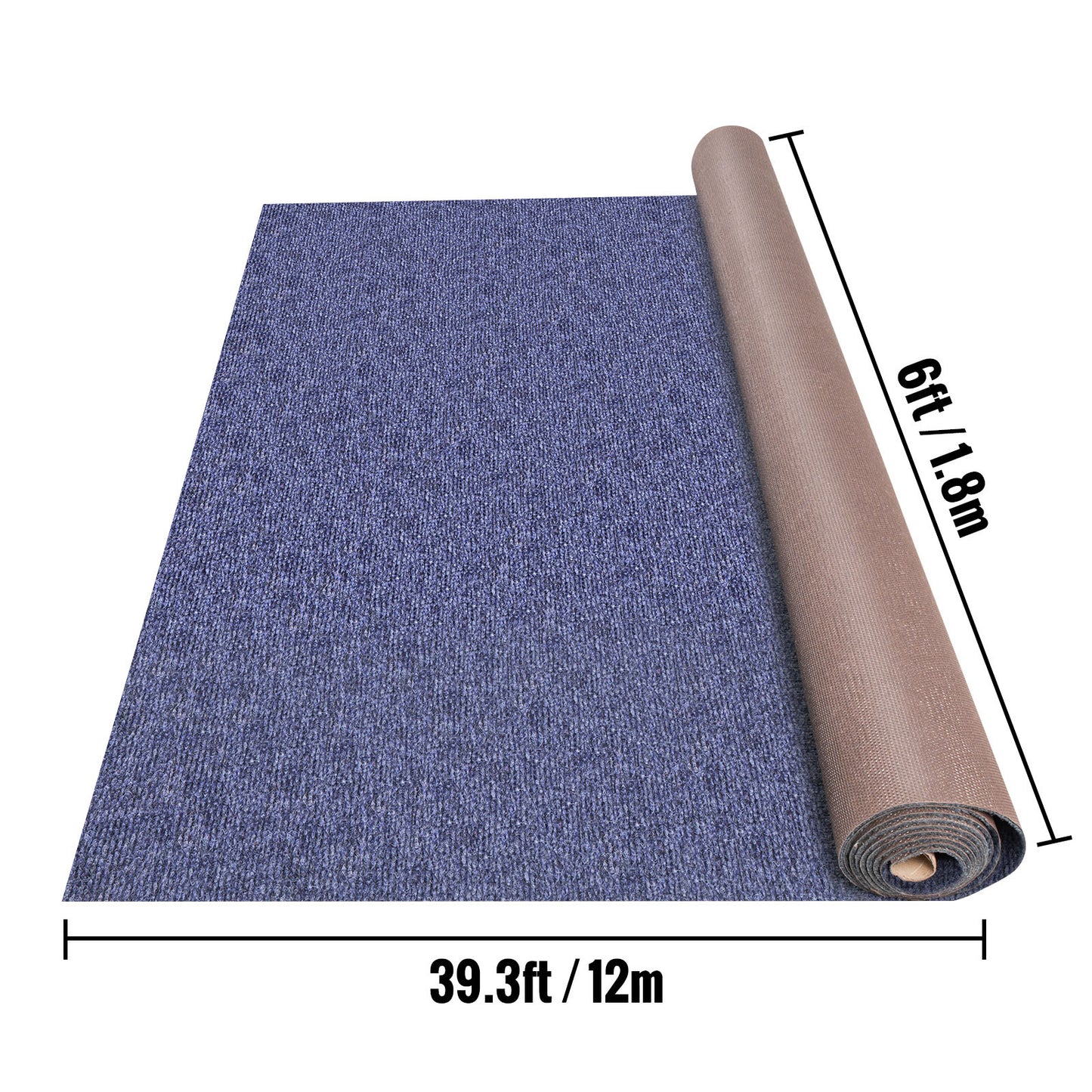 Deep Blue Marine Carpet 6 ft x 39.3 ft, Boat Carpet Rugs, Indoor Outdoor Medium Rugs for Patio Deck Non-Slide TPR Water-Proof Back Outdoor Marine Carpeting Outdoor Carpet