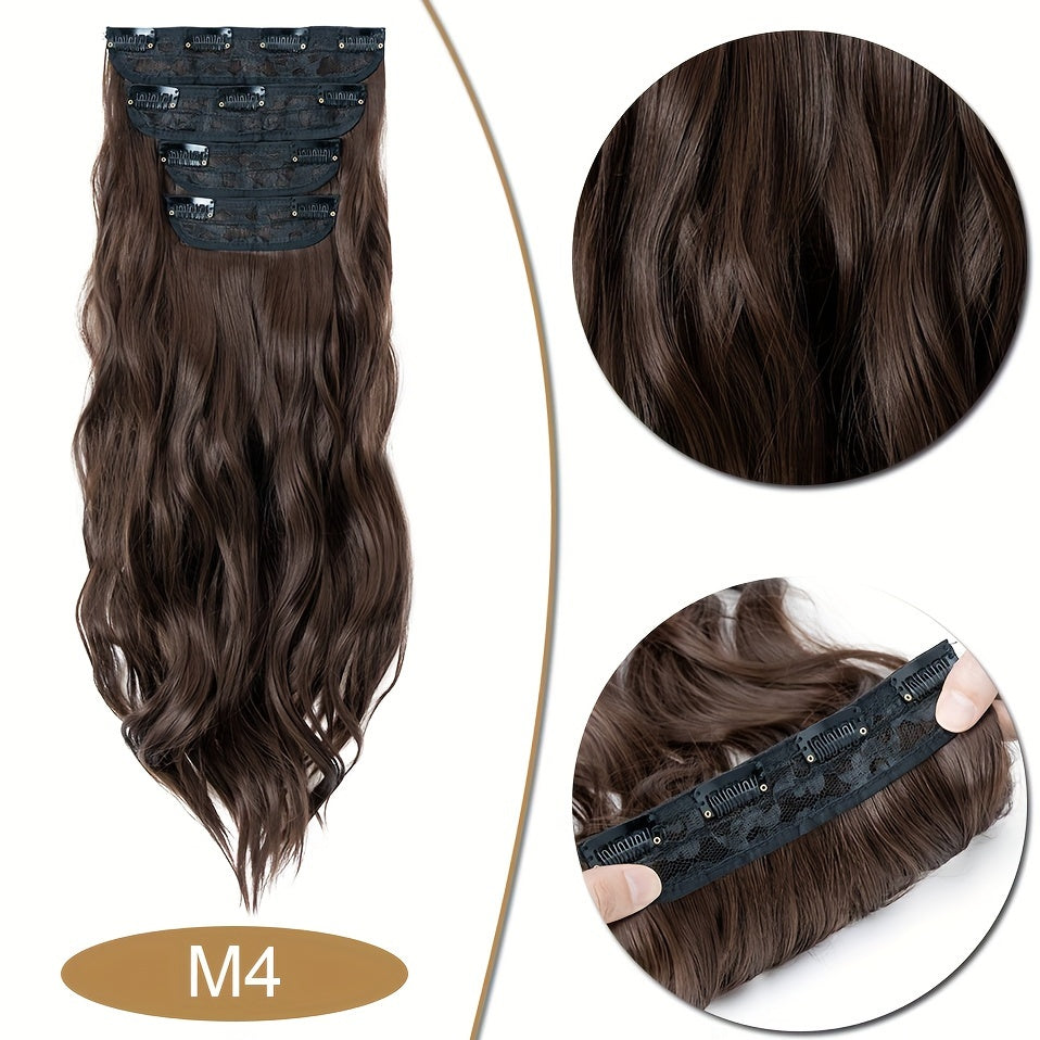 4Pcs/set 22inch Long Curly Hairpieces Ombre Hairpieces for Women