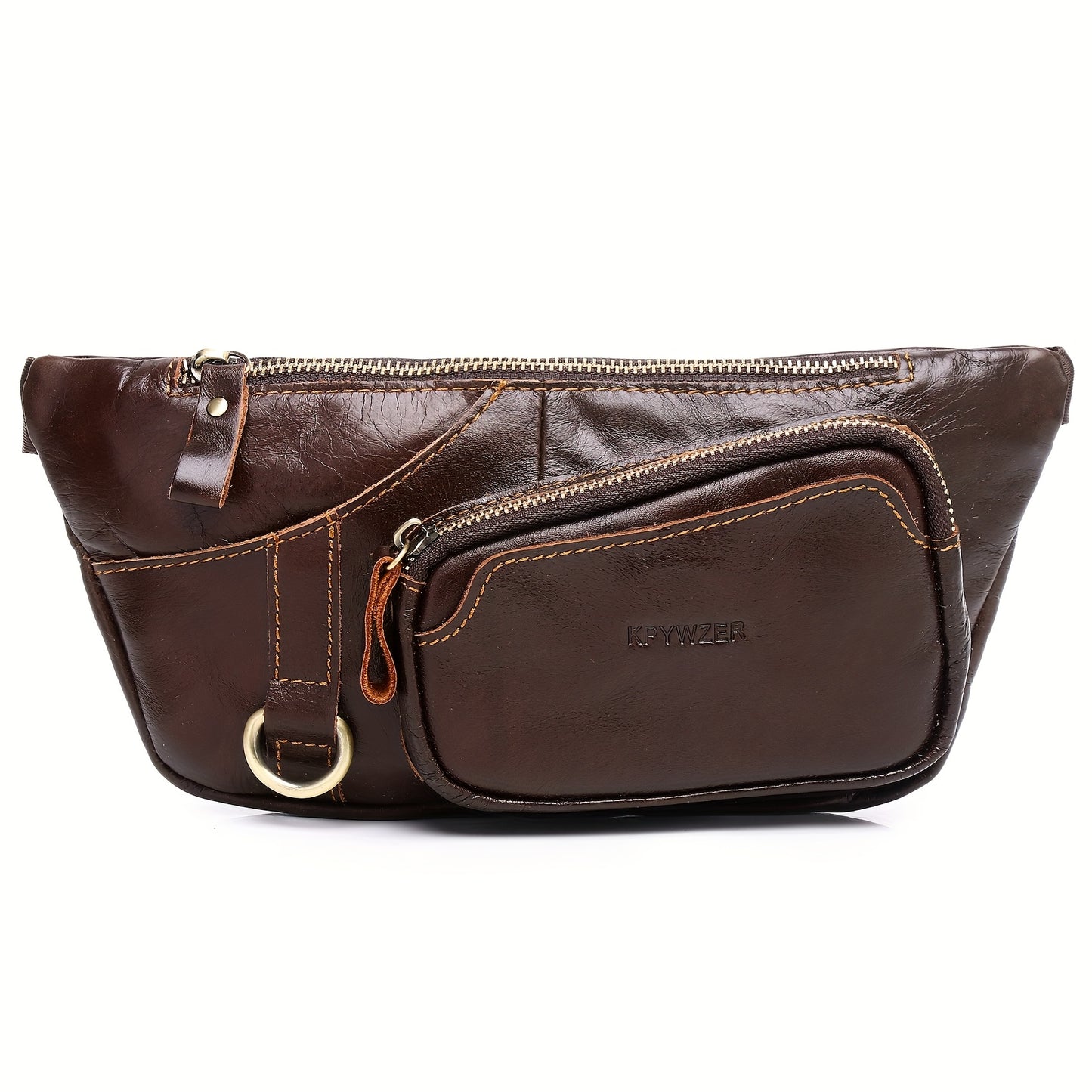 Genuine Leather Belt Bag Fanny Pack For Men Women Hip Bum Bag Belt Slim Cell Phone Purse Wallet Crossbody Sling Pouch Brown