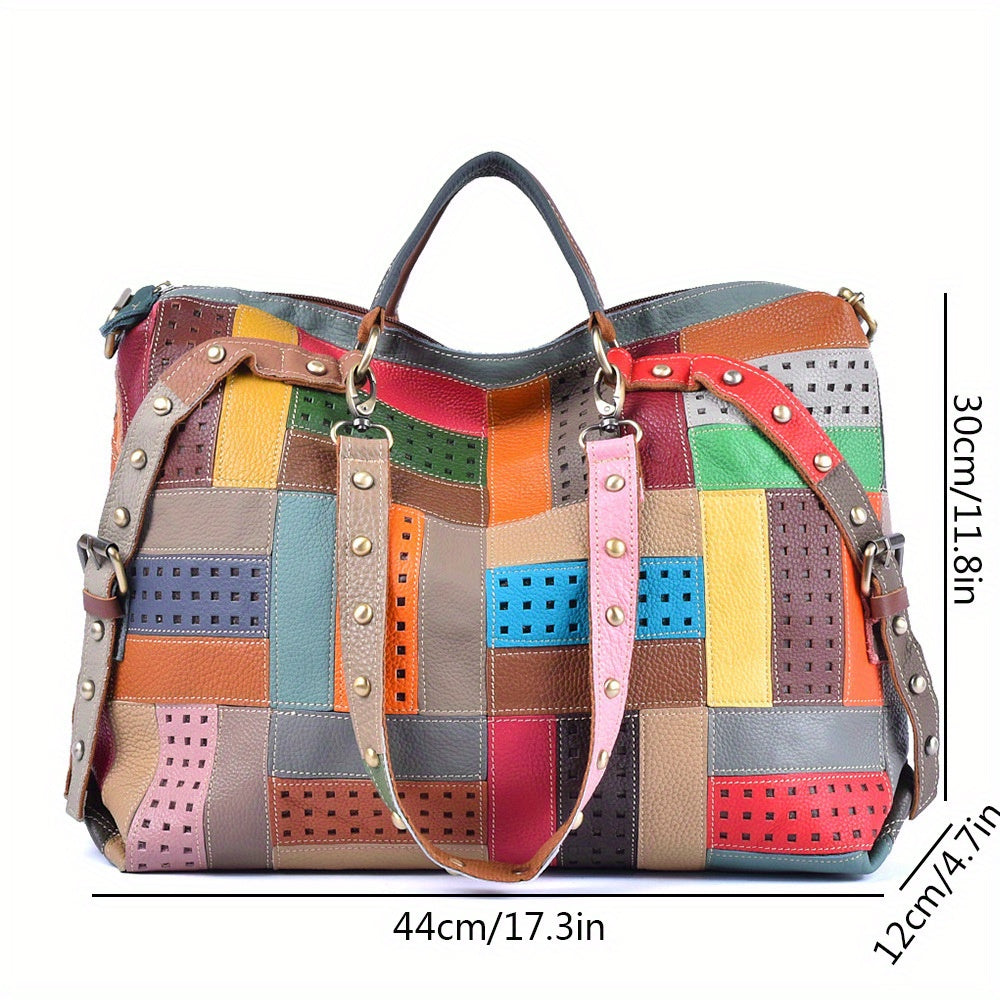 Tote Bag for Women - Large Capacity Cowhide Genuine Leather Crossbody Handbag