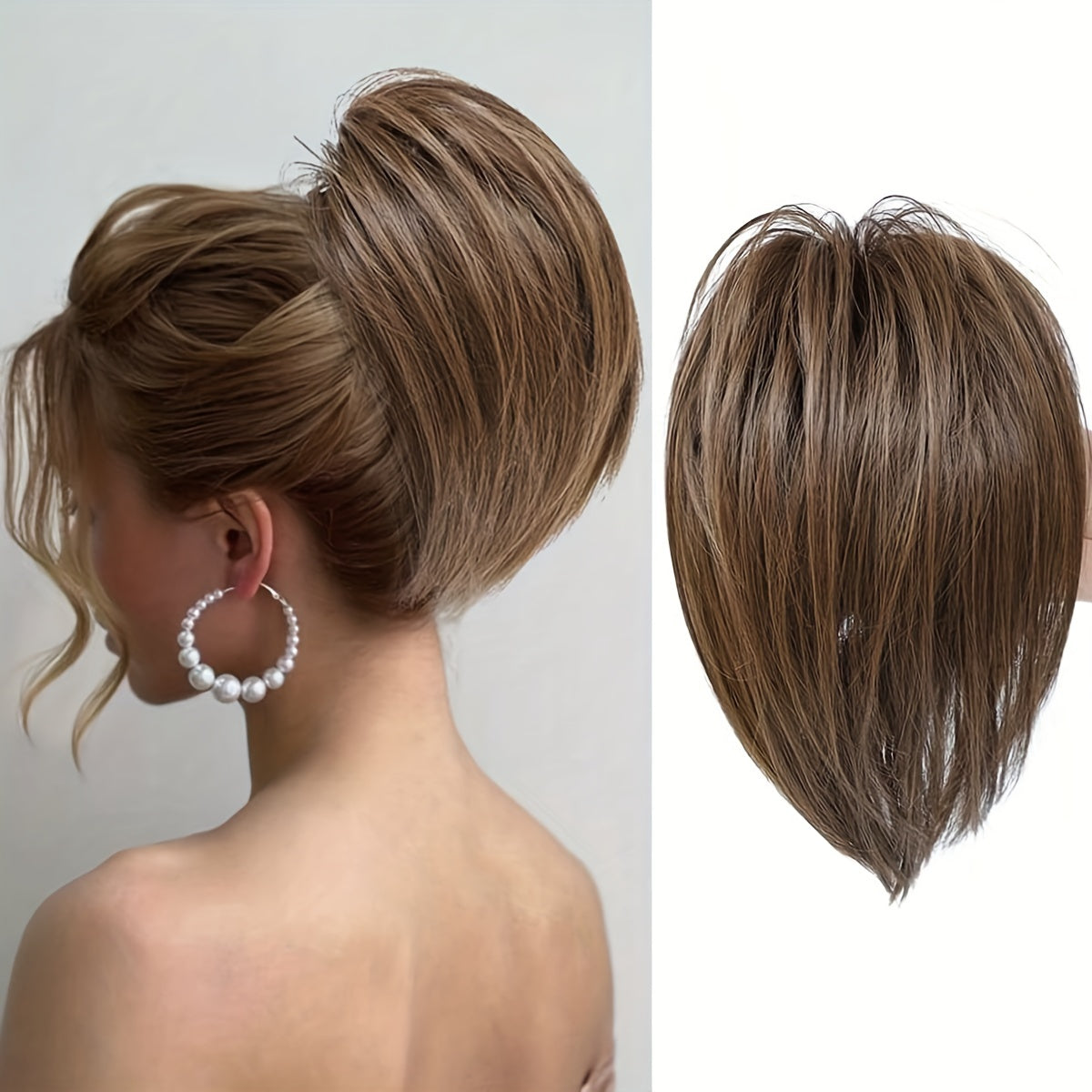 Messy Bun Hair Clip For Women | Straight Ponytail Extension 8inch Black