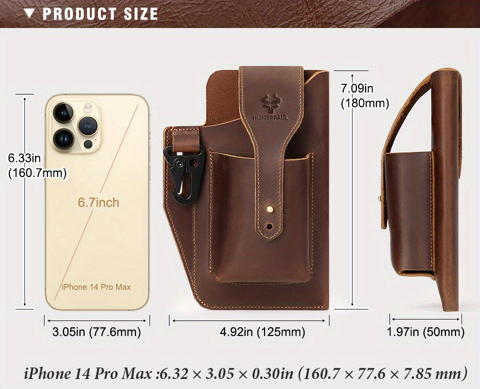 Men's Leather Mobile Phone Case, Mobile Phone Stand With Belt Ring, for IPhone for Samsung Mobile Phone Bag Protective Case