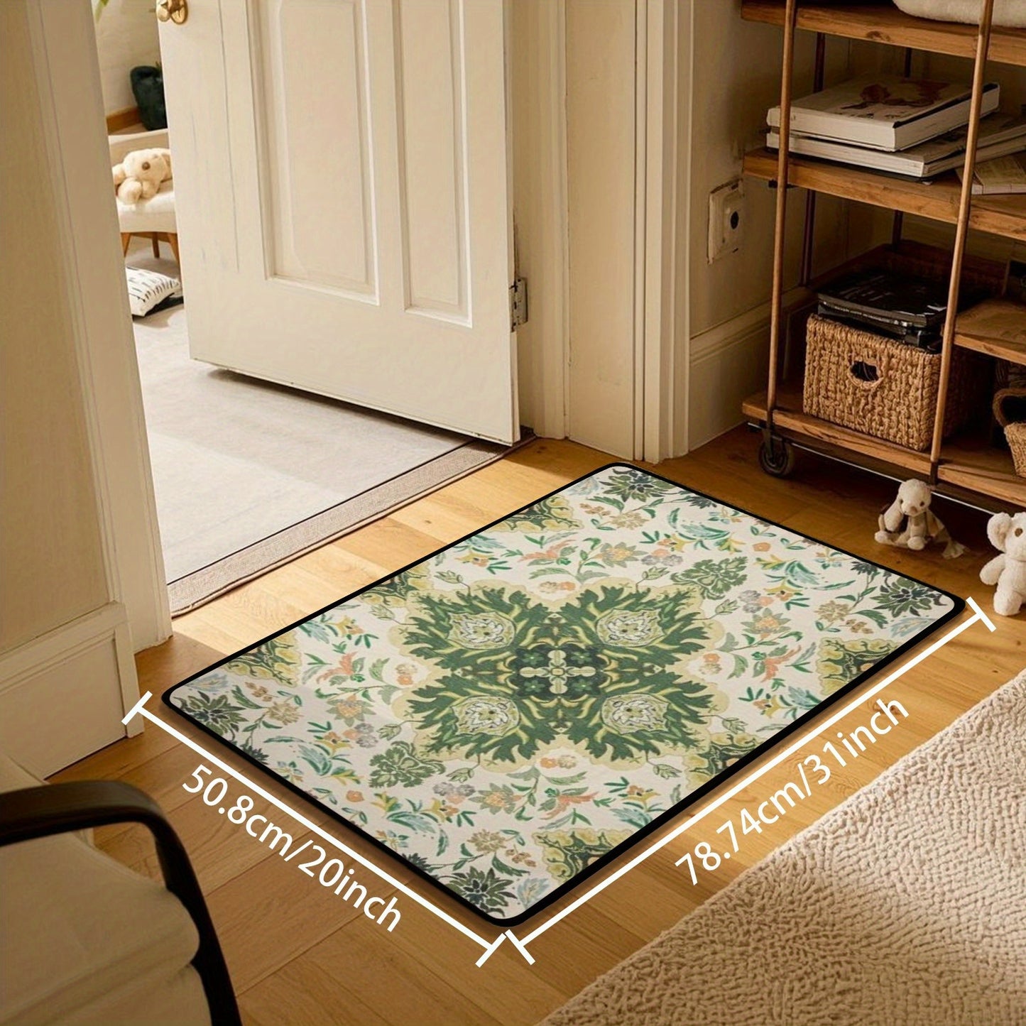 Machine Washable Carpet, Floor Carpets and Protectants, Non-Slip, Fade Resistant, Flannel Area Mat, sqm Polyester, Lightweight Rugs for Entryway, Hallway, Kitchen and Corridor, Bedroom Office, Living Room