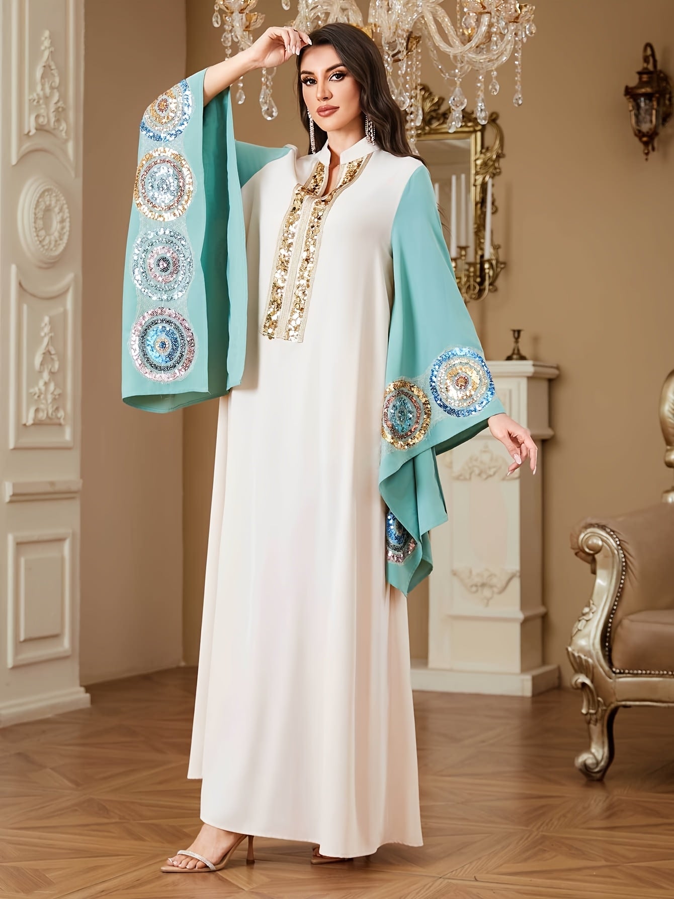 Women's Elegant Maxi Abaya Kaftan - Formal Evening Gown & Everyday Islamic Dress in Lavender Purple, Batwing Sleeves, Non-Stretch Formal event & Everyday Islamic Clothing for Weddings
