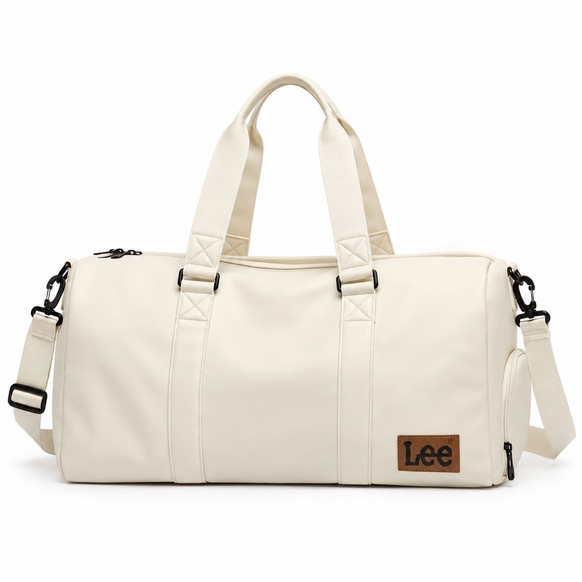 Ivory Leather Duffel Bag For Travel