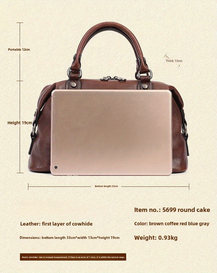 Women's Genuine Leather Satchel Business Handbag - Light Brown Geometric Retro Totem Design, Large Capacity Convertible Shoulder/Handbag with Adjustable Strap