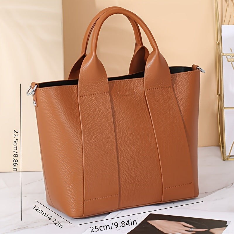 Leather Crossbody Bag Minimalist Leather Handbag, Women's Crossbody Bag, Fashionable Solid Color Handbag, Minimalist Crossbody Bag